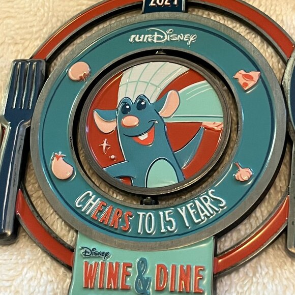 Run Disney 2024 Wine & Dine Half Marathon Remy Medal - Picture 3 of 5